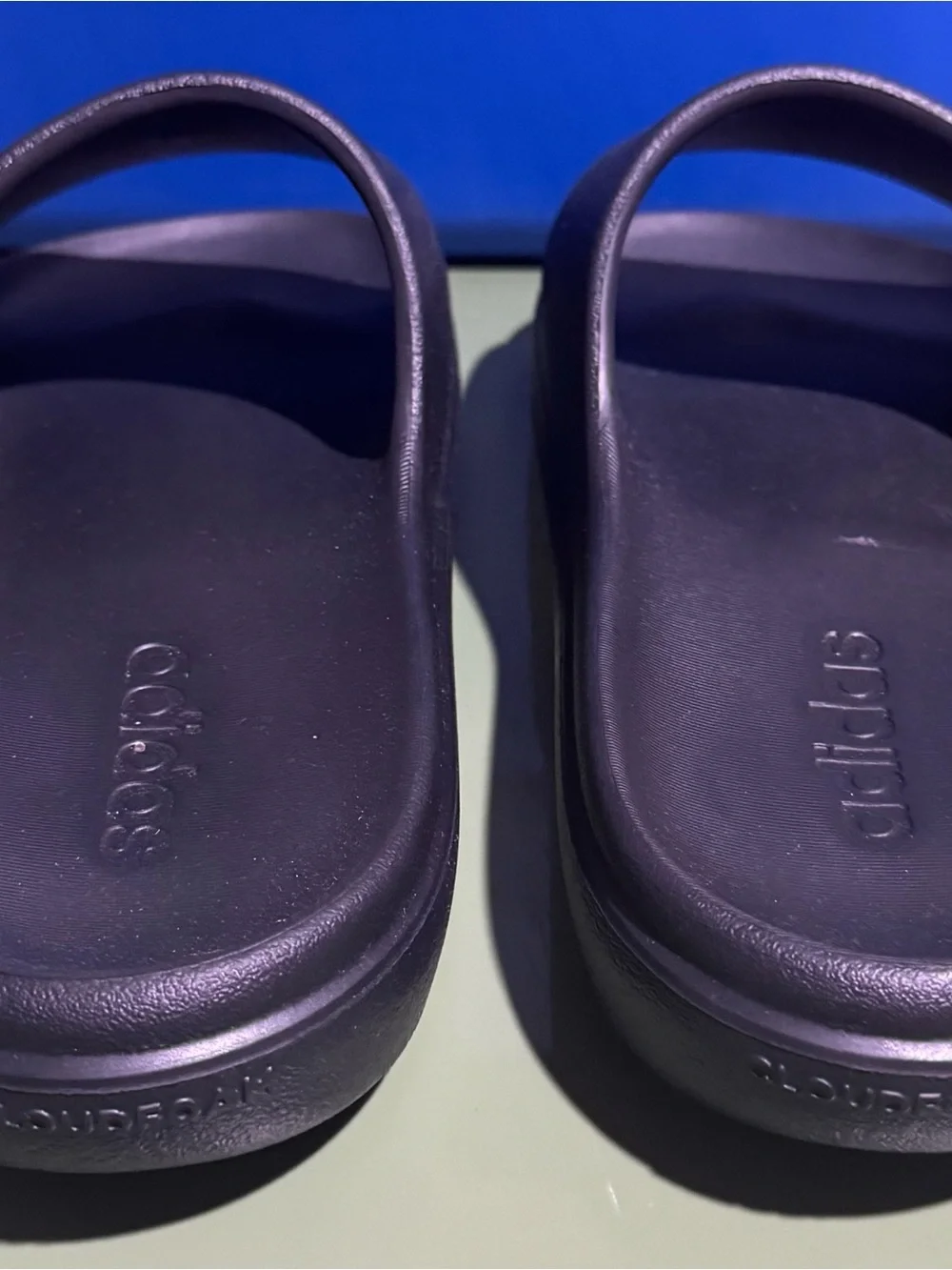 Adidas Men's Black Slide Sandals - Minimal Slip-On Slides 9M